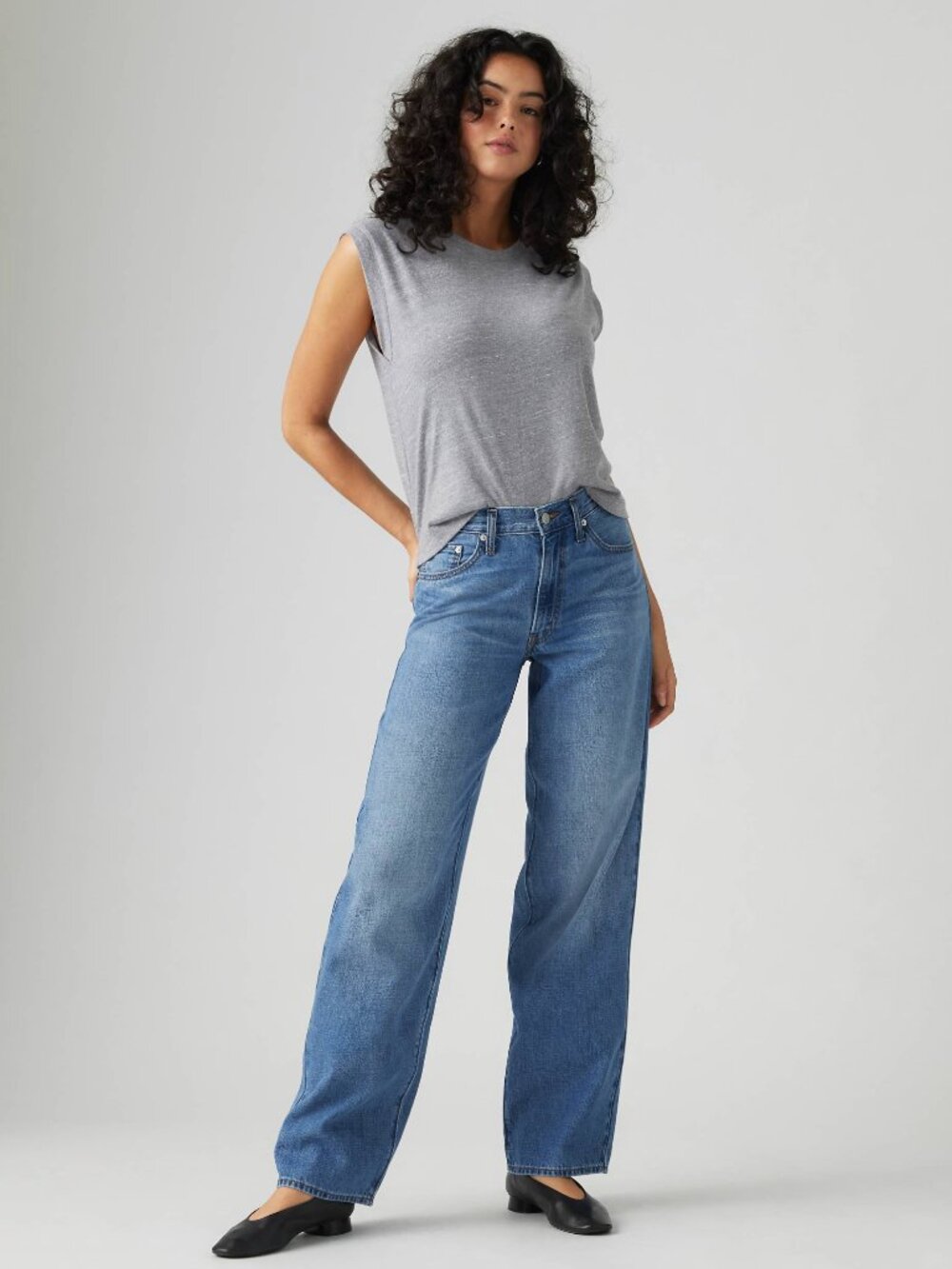 Levi's Premium Women Baggy Dad Linen+Denim Lightweight Jeans Size 28x34 NWT